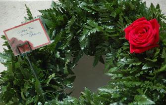 The wreath laid at the military cemetery, Netley