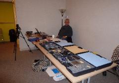 Pat Collins and paranormal investigation equipment